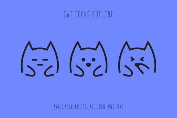 Cat Icons Outline: Graphics for Crafters