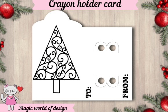 Christmas Tree Coloring Card Graphics & Coloring Pages Amp