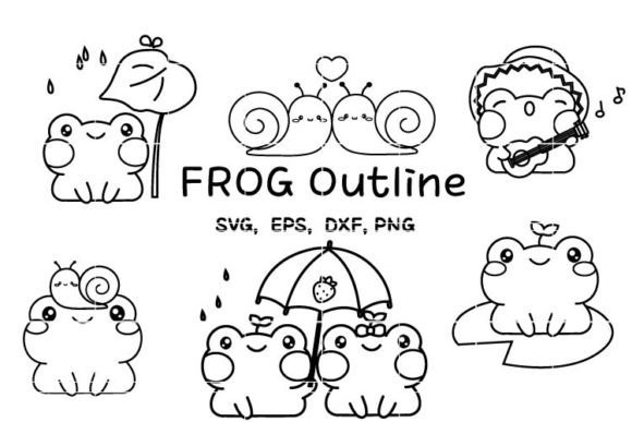 Frog Coloring Pages: Cute Frog Png Graphics & Illustrations