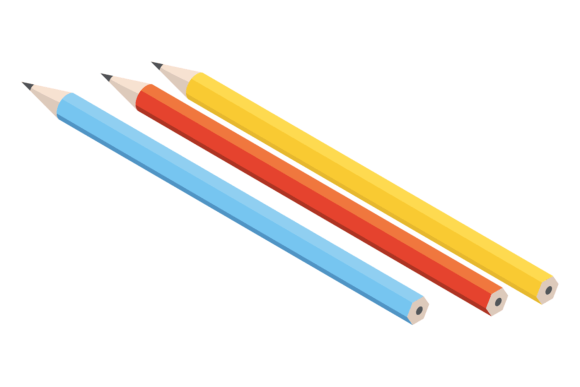 Isometric Color Pencils: Graphics & Illustrations