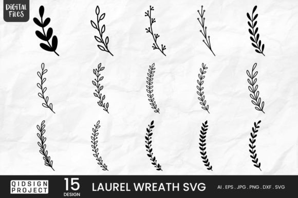 Laurel Wreath SVG: 15 Graphics for Crafts
