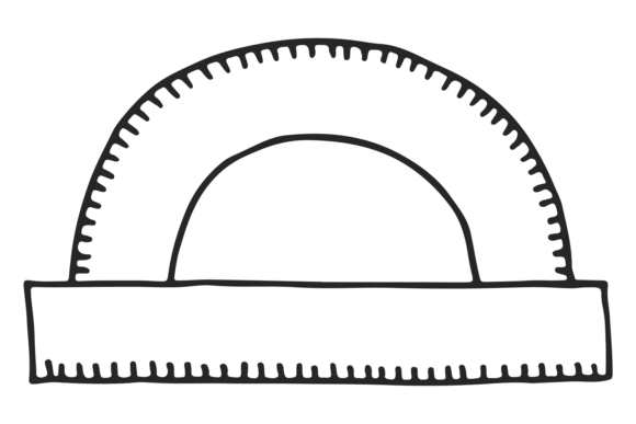 Protractor Sketch: School Graphics & Illustrations