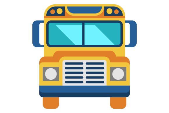 School Bus Flat Icon: Graphics & Illustrations