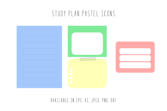 Study Plan Pastel Icons: Soft Graphics for Branding