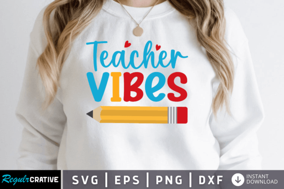 Teacher Vibes PNG: Graphics for Crafts