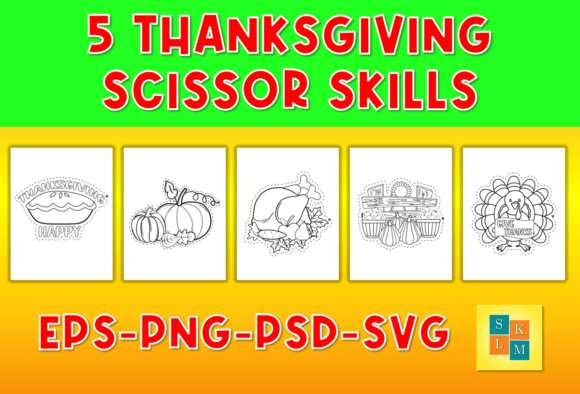 Thanksgiving Scissor Skill Graphics for Teaching Materials
