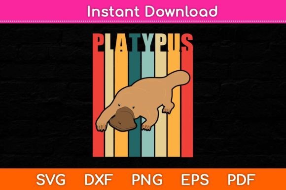Vintage Platypus SVG: Retro Graphics for Crafts