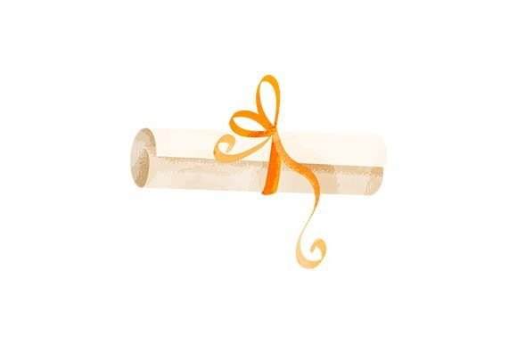 Watercolor Rolled Diploma for School Crafts